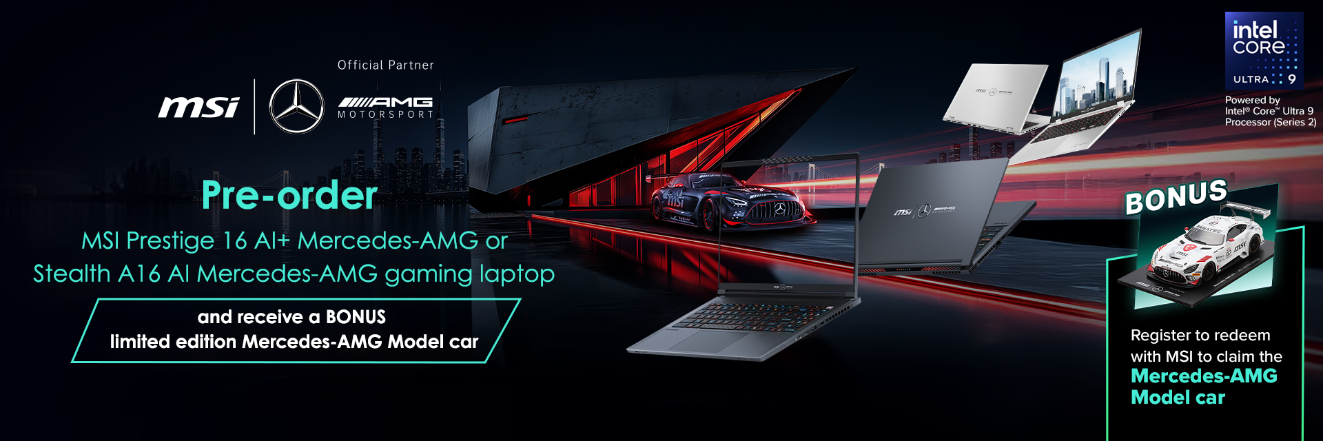 MSI Mercedes-AMG Gaming Laptop + Mercedes-AMG Model car BONUS